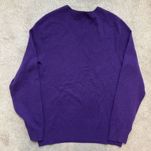 Ralph Lauren Rugby Cashmere Sweater Men Small Purple V Neck Preppy Academia - Picture 6 of 6